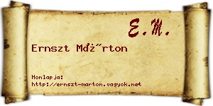 Ernszt Márton névjegykártya