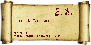 Ernszt Márton névjegykártya