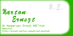 marton ernszt business card